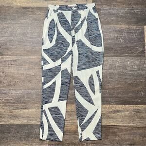 L'atiste blue and white pleated straight leg dress pants size medium M B195